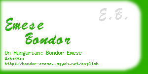 emese bondor business card